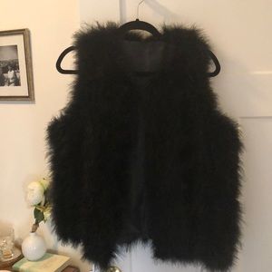 Black feather vest